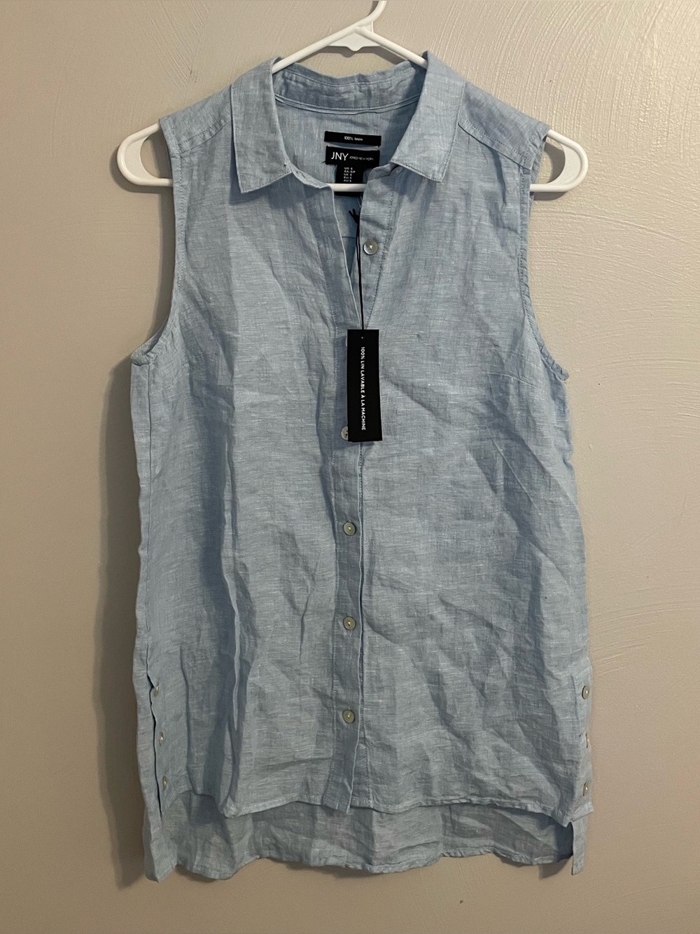 Jones New York Women’s 100% Linen Collared Tank Top Size Small NWT - Picture 1 of 7